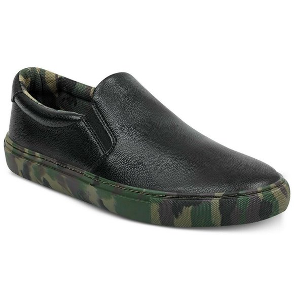 GUESS Men's Bello Pebble Leather Camo Slip-Ons Size 8 - Picture 2 of 9
